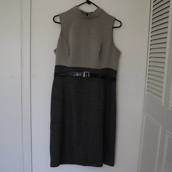 PERCEPTIONS Dress and Long-Line Jacket Set Gray 12 - Picture 2 of 13